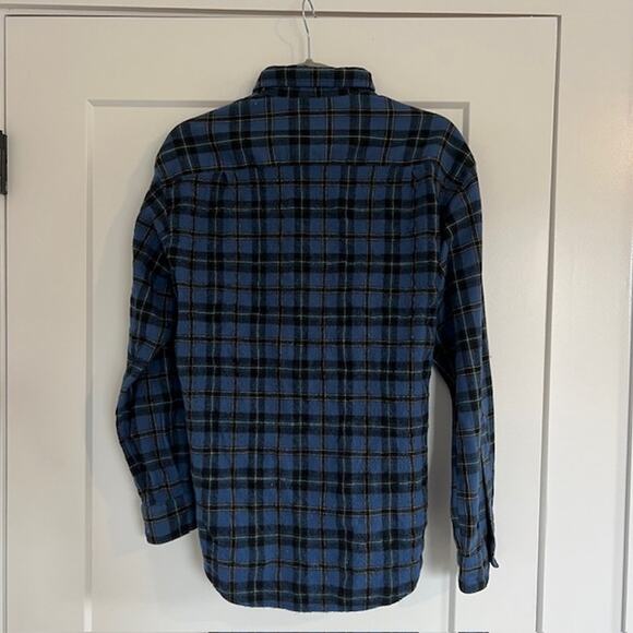 Pendleton Fireside 100% Wool Shirt Mens M Blue Tartan Plaid Button Down - Picture 3 of 9